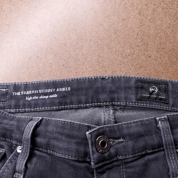 AG Farrah Skinny Ankle Jeans Women 31R Gray High Rise Clean Girl Casual Chic - Picture 3 of 10